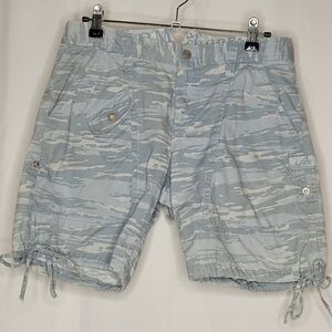 Armani Exchange Women's Blue Camo Drawstring or Roll Tab Shorts - Size 2